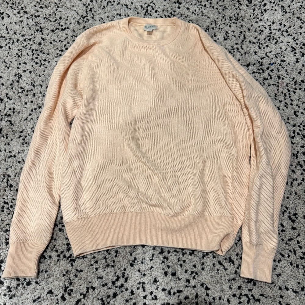 J. Crew Men's Crewneck Sweater in Light Peach